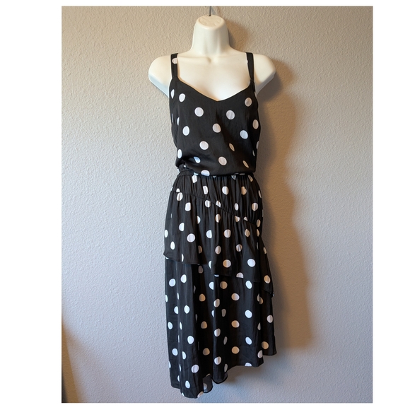 A New Day Black and White Polka Dot  Asymmetrical Ruffle Skirt Dress Sz.XL - Picture 7 of 14